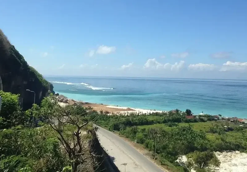 Limestone cliff road down to Pandawa Beach, Bukit Peninsula