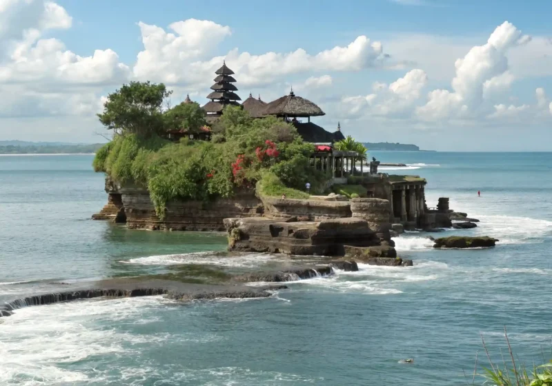 Rocky coastline near Tanah Lot on Bali's south-west coast
