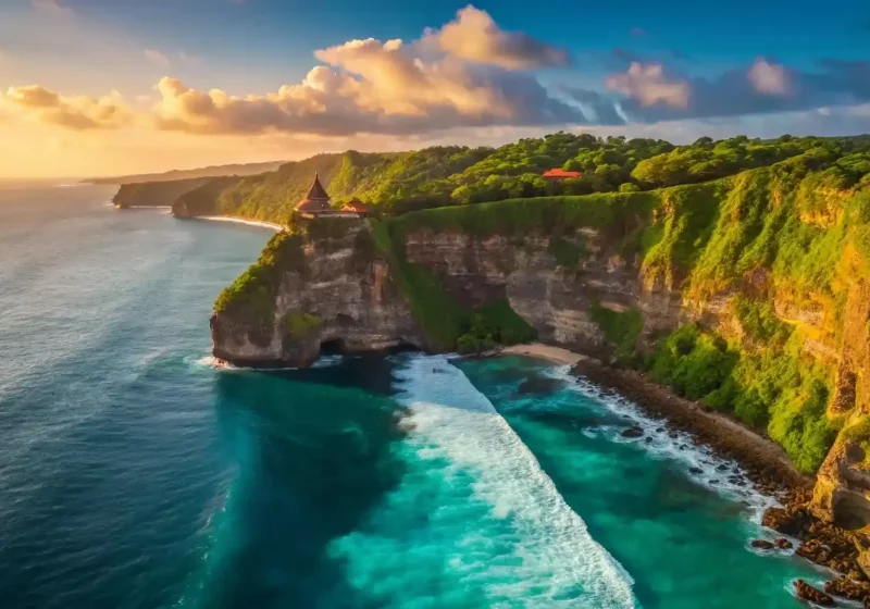 Aerial view of the Uluwatu coastline, Bali