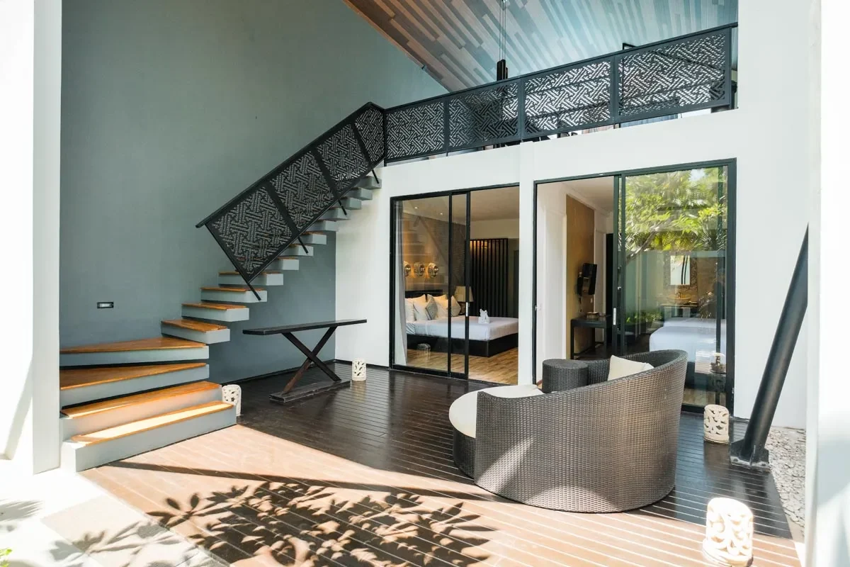 Villa interior with staircase in Nusa Dua, Bali