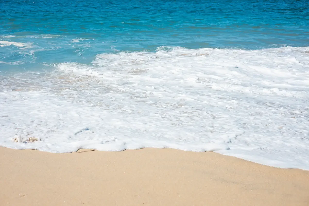 Breaking surf on a Bali beach