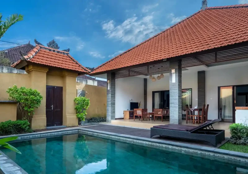 Villa pool and pavilion in Seminyak, Bali